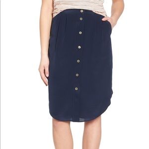 Madewell Island button front silk skirt